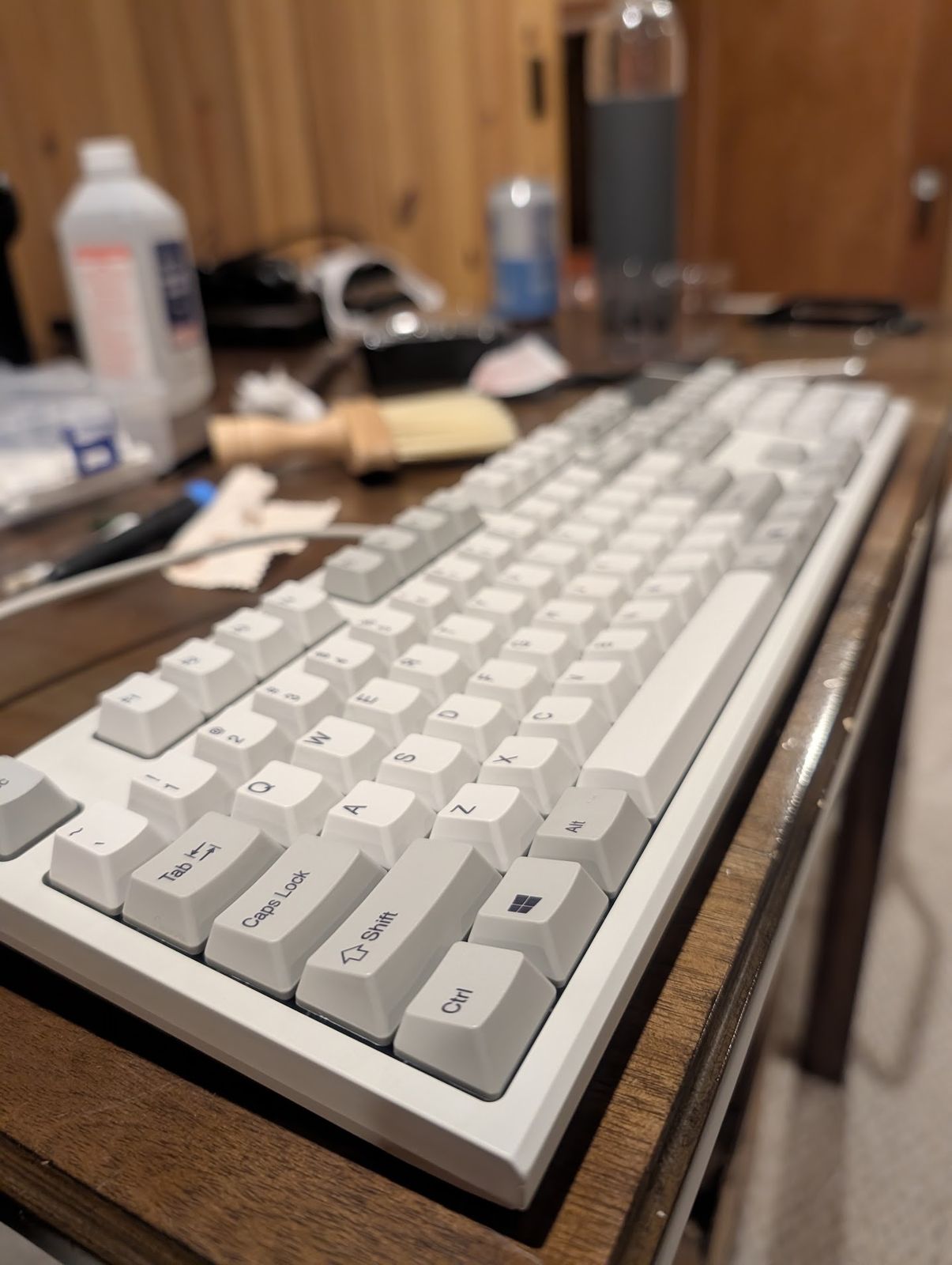 A Realforce R2 after cleaning, spotless on the bench